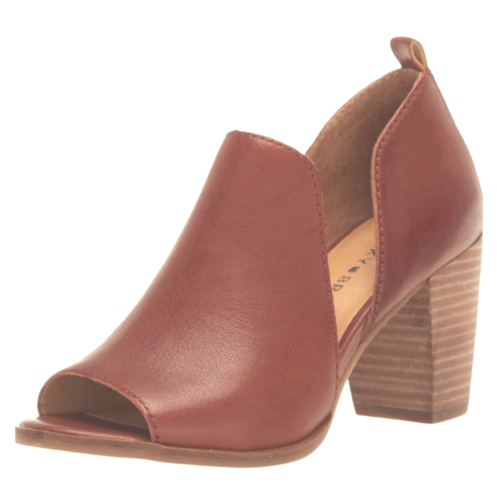 Lucky Brand Brown Open-Toe Block Heel Booties - Picture 3 of 10
